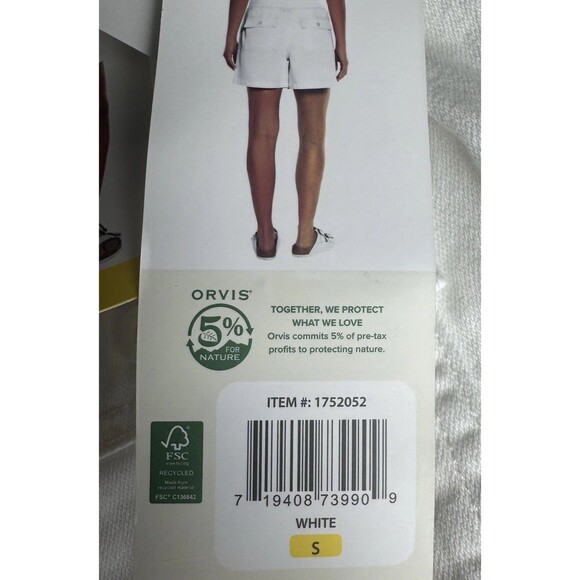 Orvis Womens Small White Shorts Casual Drawstring Pull On Summer Pants New - Picture 8 of 10